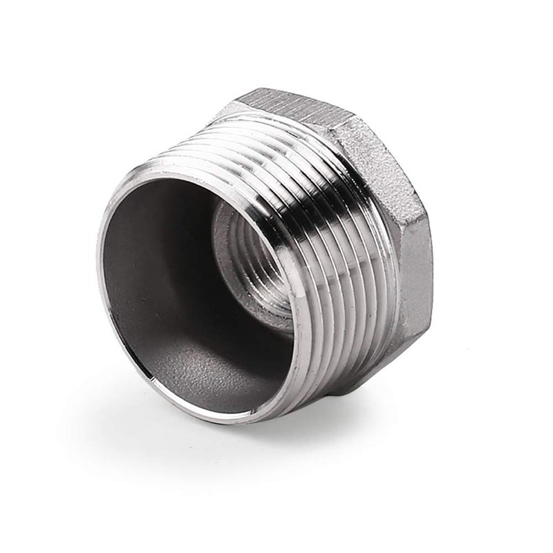Pysrych Avanty Stainless Steel 304 Reducer Hex Bushing, 1" NPT Male to 1/4" NPT Female, Reducing Cast Pipe Adapter Fitting - Image 2